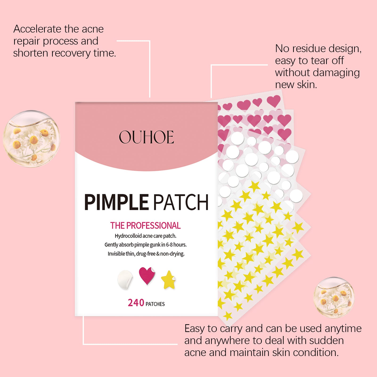 Patches de Tratamento para Acne | Limpeza e Reparo Facial