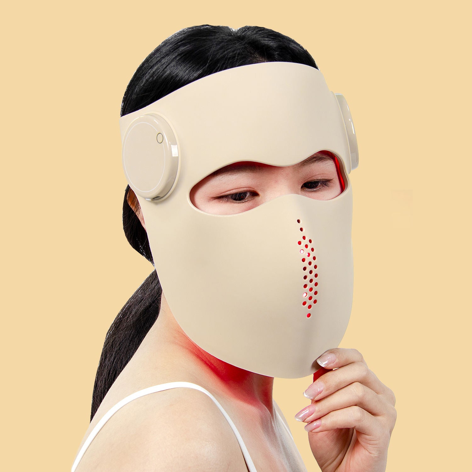 Máscara LED Facial LuminaBody Fototerapia clínica. Na sua rotina. Sem sair de casa.